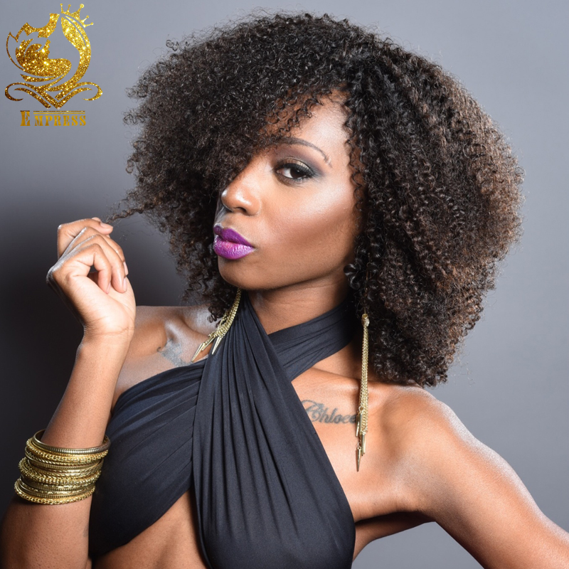 Afro Kinky Curly Brazilian Virgin Hair Full Lace Human Hair Wigs For Black ...
