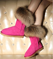 Winter Shoes For Women Real Fox Fur Snow Boots Ladies Elegant Knee high 100 Genuine Leather