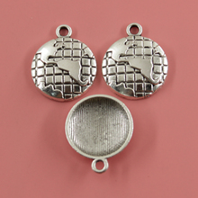 10 pcs Earth Charms Fashion Pendants Bracelet Necklace Accessories Jewelry Making Handmade,Tibetan Silver Plated 24*20 mm