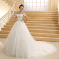 Vestido De Novia 2017 New Bride Princess Wedding Dress White Lace Embroidery Beading Long Royal Train