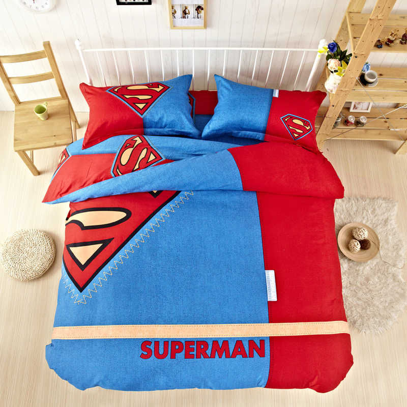 New Unique batman bedding sets home textile American hero superman captain america bedding set 3 size twin queen king for kids