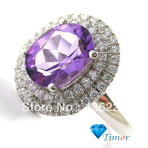 2.6ct Wholesale Cheap Fine Jewelry Genuine Amethyst Ring 925 Sterling Silver