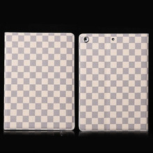Plaid Stand Design Business style PU Leather Case cover for ipad air 9 7inch For Apple