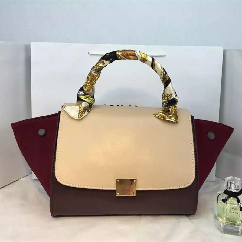 Luxury Brand C Bags Genuine Leather Line Women Smiley Bag Trapeze ...