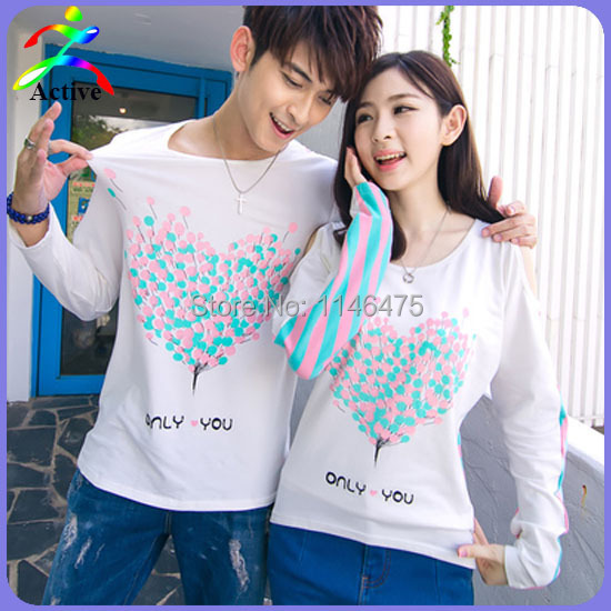 New Arrival Autumn Fashion Cute Korean Couple Clothes Lovers Men Women