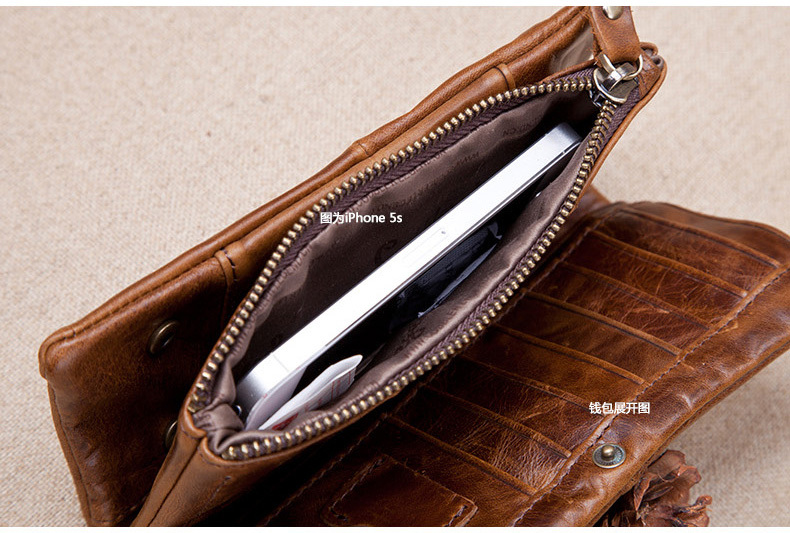 Hot Sales 2015 New Brand Men's Casual Long Wallet Genniune Leather