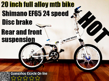 Free shipping full aluminum alloy rear and disc brake 20 inch folding dirt bike bicycle