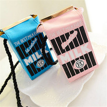 Cute Stereo Mini Milk Box Makeup Cartoon Cartons Bag Women Fashion Letter Canvas Shoulders Bag sac a main femme de marque