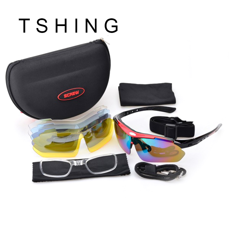 Driving Glasses With 5 Lens Polarized Men Night Vision Sun Glasses Outdoor Sports Glasses Hiking Sunglasses Goggles Eyewear