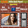 2015 Upgraded Version 9 Inch Big Screen 8GB SD Card Video Record Door Phone Intercom System