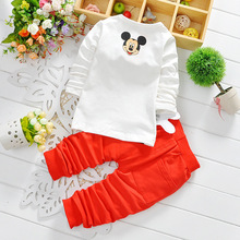 Spring children cartoon clothing sets boys girls Minnie cotton long sleeve shirts pants baby sports suits