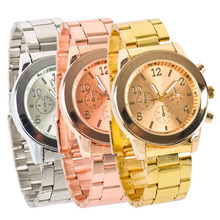 New 2015 Women Dress Watches Geneva Stainless Steel wristwatch women Rhinestone Watch Luxury Casual Relogio Men Quartz watch