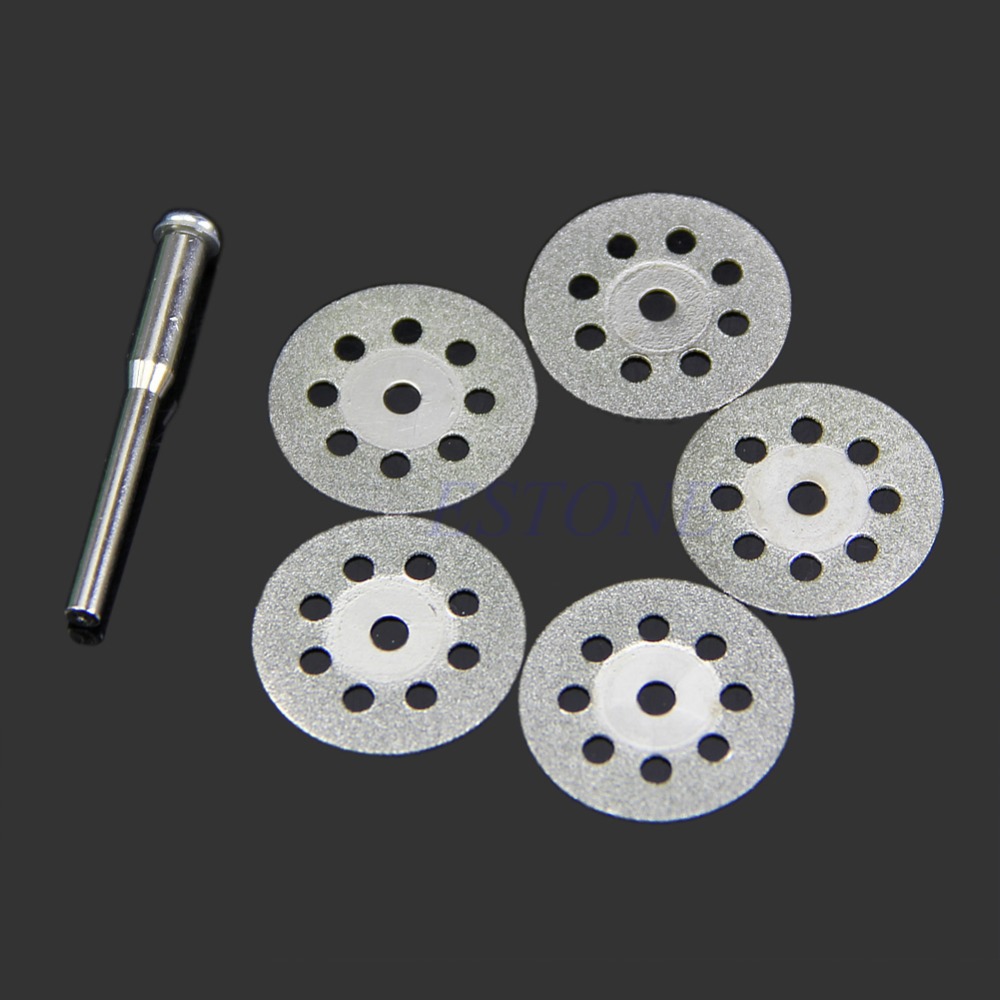 Mini Incisive Rotary Diamond Cutting Discs Disks Dremel Tools With A Rod 5PCS 22mm Free Shipping
