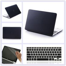 3in1 Black Matte Rubberized Hard Case Cover(11 colors)+Keyboard Cover +Film For Pro 15 inch A1286 Free Shipping