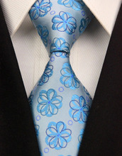 NT0313 Blue Floral New Man s Jacquard Woven Silk Polyester Tie Classic Business Wedding Fashion Luxury