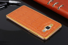 2015 Aluminum Crocodile Leather 5 colors Case For Samsung Galaxy E7 E7000 Cell Phone Hard Case