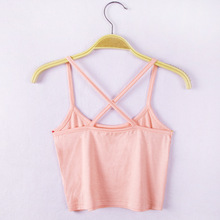 sexy women strap tank crop tops cotton sleeveless short vest camis 2015 summer new 6 candy