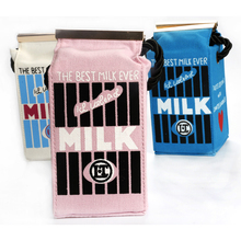 Free Shipping Cute Stereo Mini Milk Box Makeup Cartoon Cartons Bag Women Fashion Letter Canvas Shoulders Bag,L3267