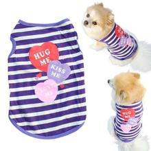 2016 Pet Dog Clothes Cute Small Dog T-Shirt Unisex Stripe Cotton Vests Puppy Summer Shirt Pets Clothing Products For Dogs