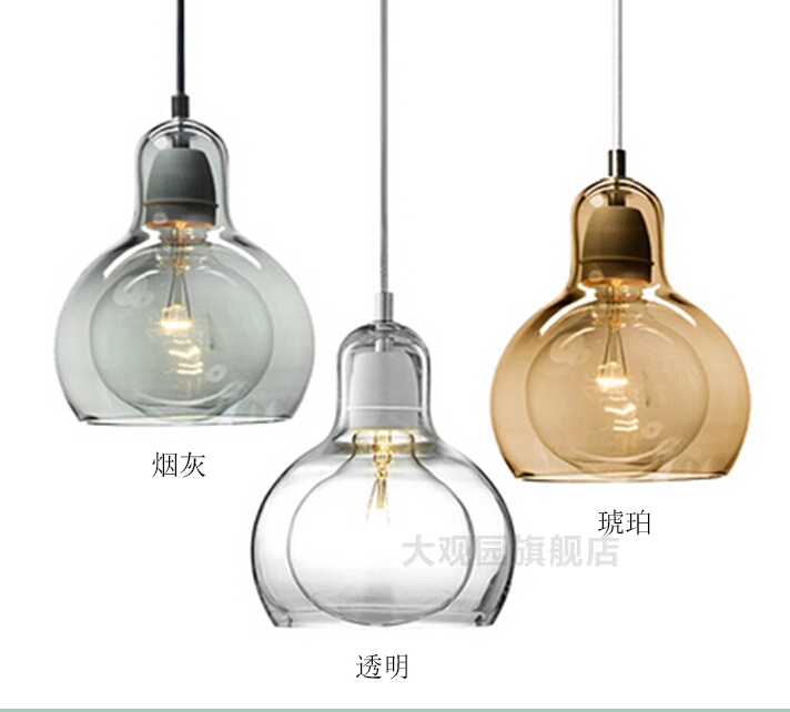 NordicBriefPersonalizedBigBulbGlassPendantLight11cmAmberGlass