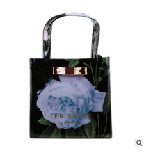 2016 High Quality PVC Waterproof Vintage Floral Patterns with Bow Ted Shopping Bags Women’s Shoulder Bag Handbag