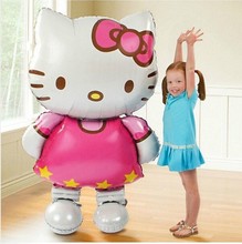 Large 80x48cm Hello Kitty Cat foil balloons cartoon birthday decoration wedding party inflatable air balloons Classic toys