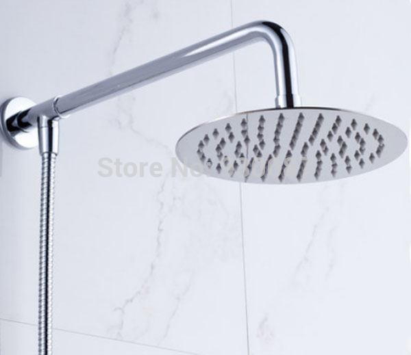 Buy Chrome Finish bathroom 6"Brass Shower Head With Shower arm& Flexible Hose
