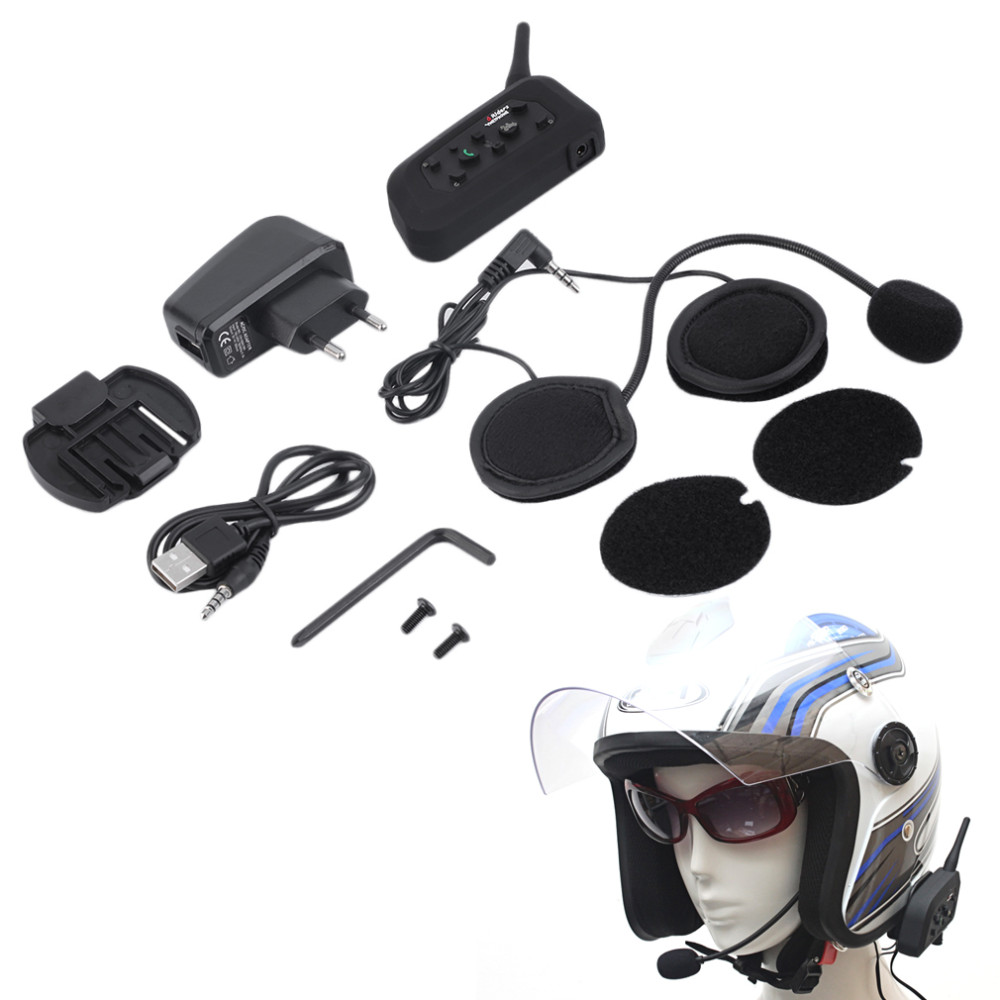 Intercom V6 para casco de Moto 1200m 6 Riders Intercomunicador BT