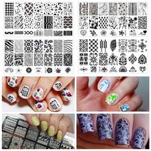 6 12cm Stainless Steel Nail Art Stamping Plates Geometric patterns Monroe Madonna Sports Nails Template Stamp