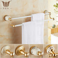 AG Series Space Golden Polish Aluminum Wall Mounted Double Towel Bar Bathroom Accessories Towel Rack Towel