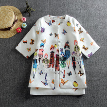 2016 Spring Girls Jacket Clothing Sets Floral Butterfly Girl Dress Sets Brand Dobby Gilrs Kids Tracksuit Coat Dress Set D010