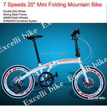 7 Speeds 20′ Folding Bike Mini Bicicleta Plegable Mountain Bike 40mm Width Tire Mountain Bicycle City Bicicletas Child Bycicle