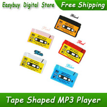 Hot Sell 50pcs/lot New Style High Quality Mini Tape Shaped Card Reader MP3 Music Player Gift MP3 Players 5 Colors