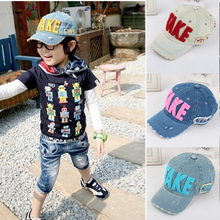 Fashion Embroidery Children Baseball Caps Baby Boys Girl Denim Baseball Cap Kids Summer Mesh Sun