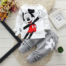 New Arrival 2015 Spring Newborn Suits Baby Girls Boys Brand Mini Suits Fashion Sports Kids T Shirt+Pants Suits Children Clothes
