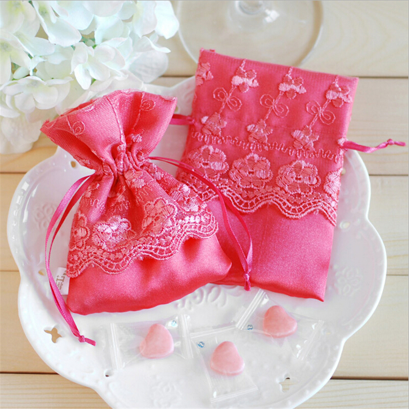 100pcs/lot Casamento Lace Candy Bags Wedding Favor Boxes Mariage Party Decoration Baby Shower Event Party Supplies
