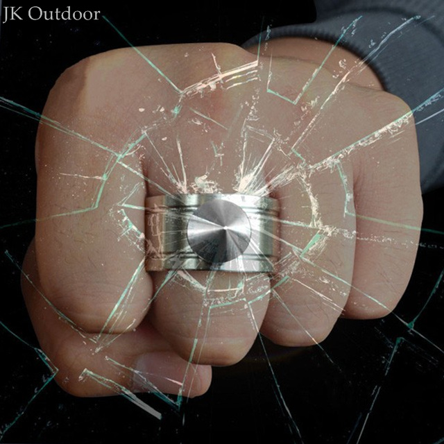 Self defense Ring Shocker Weapons Product Survival Ring Tool Pocket Women Self Defense Ring Glass Breaker