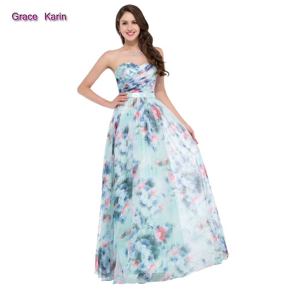 Floral Print Prom Dress - Ocodea.com