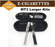 Top Sell Double 650 900 1100mAh Battery and MT3 Atomizer E-cigarette Starter Kit with Zipper Portable Bag 10pcs/lot Free DHL