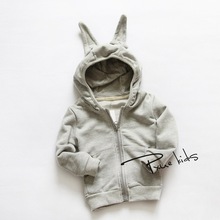 2015 new Autumn spring cartoon rabbit Children Outerwear vestidos hooded girls boy sweatshirt kids clothes moleton
