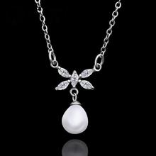 N001 Wholesale Wedding Accessories Women Necklace 18K Gold Austrian Crystal Necklace Pearl Jewlery Vintage Statement collar