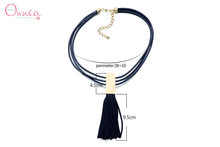 Simple Fashion Glod Tone Tassel Necklace 2015 New Pendant Necklace BijuteriasAmerican European Popular Famous za Brand