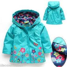 Girls Long Sleeve Windbreak Girl Floral Waterproof Jacket Kid Anorak children