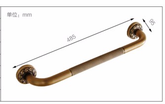 Description Picture 6 of itemAnti-slip Bathtub Handrail Bathroom Tub Safety Grab Bar Black Antique Brass Carved Pattern Base Safety Handles Wall Mounted