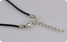 100x 45cm 18 Black Rubber Necklace for Pendant Quality Cord 2mm String Strap Lobster Clasp Choker