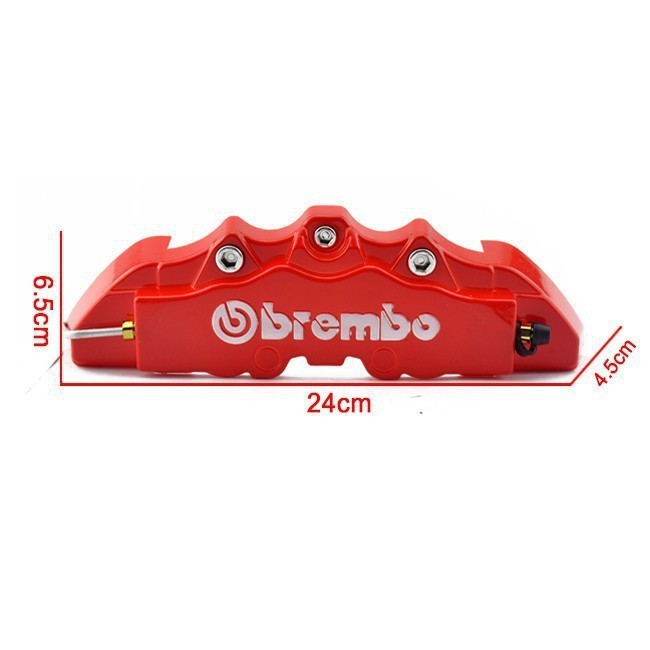 Universal Red Color Disc Brake Calipers Covers Kit 3D Brembo Style for Auto Front Rear Replacement
