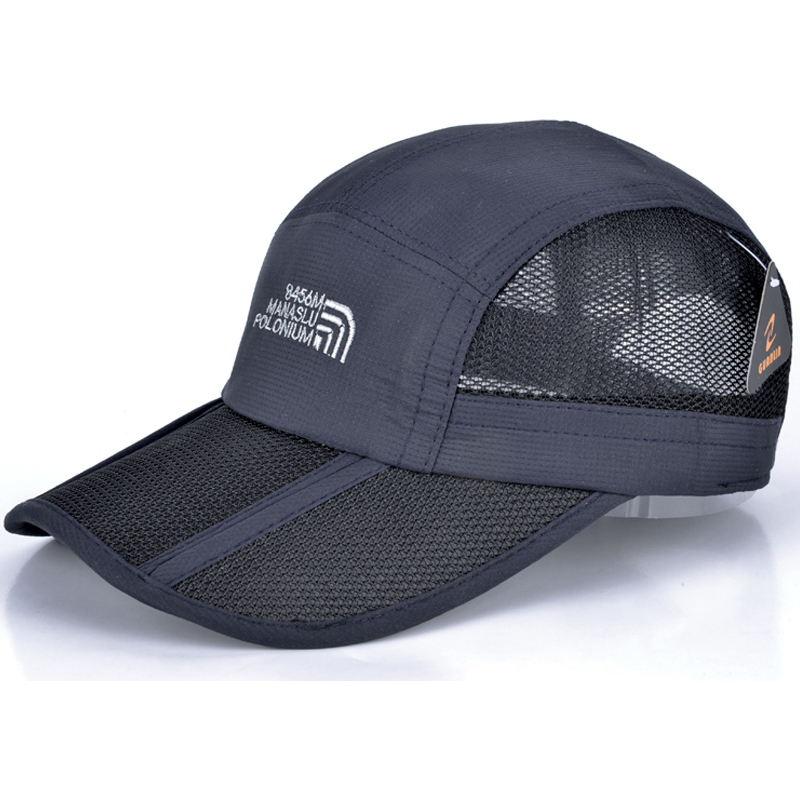 Summer folding cap breathable mesh baseball cap women and mens quick drying flat caps bone snapback