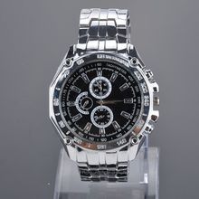 2014 new hot men watches Classic Stainless Steel Three Decorative Sub Dials quartz Business Wristwatches zx