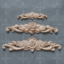 Dongyang wood carving wood applique furniture home diy fashion small accessories kitchen cabinet door bed rose