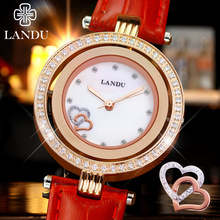 Mujeres del reloj, nueva Ladies acero movimiento de cuarzo cristal de Super Slim Simple relojes resistente al agua, oro rosa de color, regalo